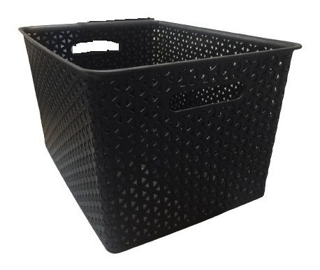 ME Canasta Organizadora Tramada Rattan Plastica X 3 Unidades 1