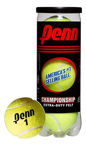 Penn Championship Extra Duty Tennis Balls - Felt Canister of 3 0