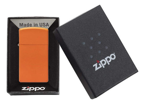 Zippo Original 1631 Slim Orange Matte Lighter with Warranty 2