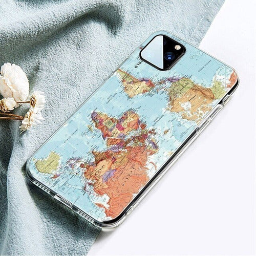 Generic Transparent iPhone Case World Map Travel 12