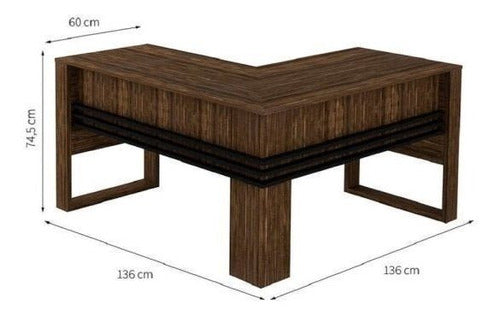 Mesa Para Escritório Em L Charme Espresso Móveis Ej 3