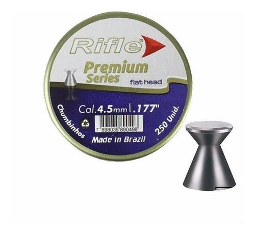 Chumbinho 4.5mm Rifle Premium Series Flat Head 250 Unidades 0