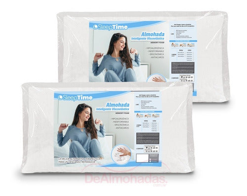 SleepTime Combo X2 Smart Pillows 60x40x10 with Cover 0