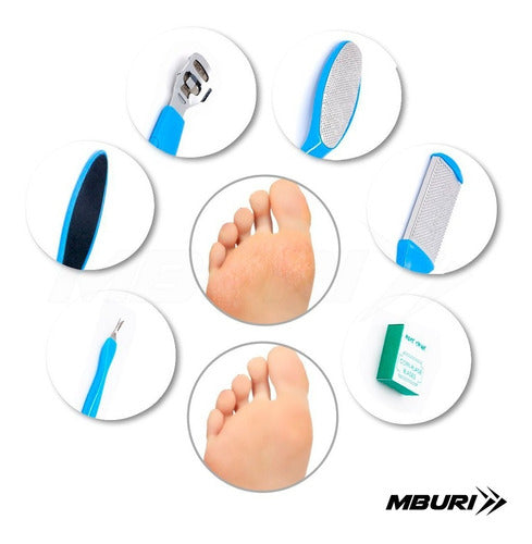 8-Piece Podiatry Kit for Calluses, Heels, Feet, Cracked Skin, and Nails 1