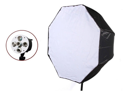 Softbox Octogonal Difusor 90 Cm Cinco Luces 5 Lamp 0