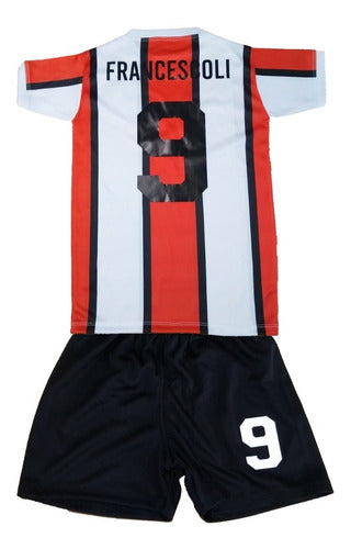 River Plate Tricolor 1980 Kids Jersey Set - Customizable with Player Numbers - Polyester Replica 1