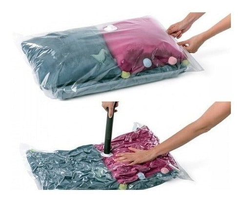 Set X 2 Bolsa Vacio Guardar Ropa 55 X 90 Cms Ahorra Espacio 0