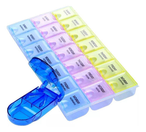 Kit Weekly Pill Organizer 3 Doses 7 Days + Pill Cutter for Pets x2 Units 0