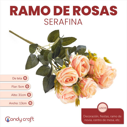 Serafina Rose Bouquet - Artificial Flowers Decoration 24