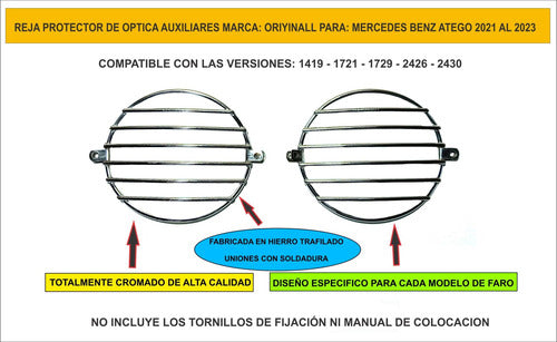 Mercedes-Benz Protector De Optica Auxiliar Para Atego 2021 A 2024 1