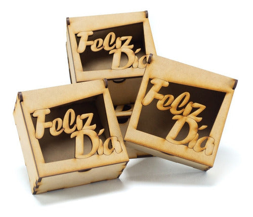 Set of 10 Happy Father's Day Wooden Boxes, Fibrofacil, Laser Cut Pack!! 1