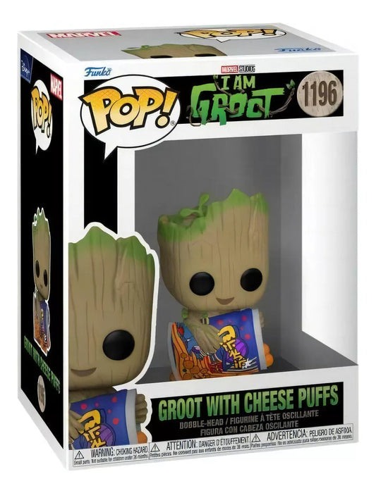 Original I Am Groot Funko Pop Action Figure Goot with Cheese Puffs 1196 | Collectible