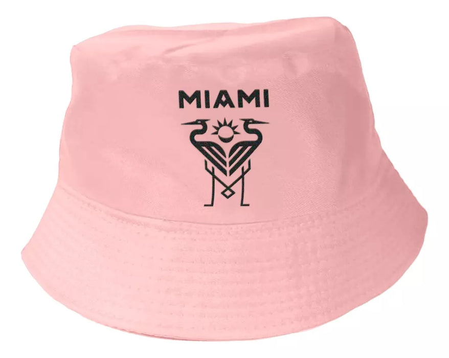 Pink and Black Soccer Bucket Hat - Inter Miami MLS Messi Futbol Cap