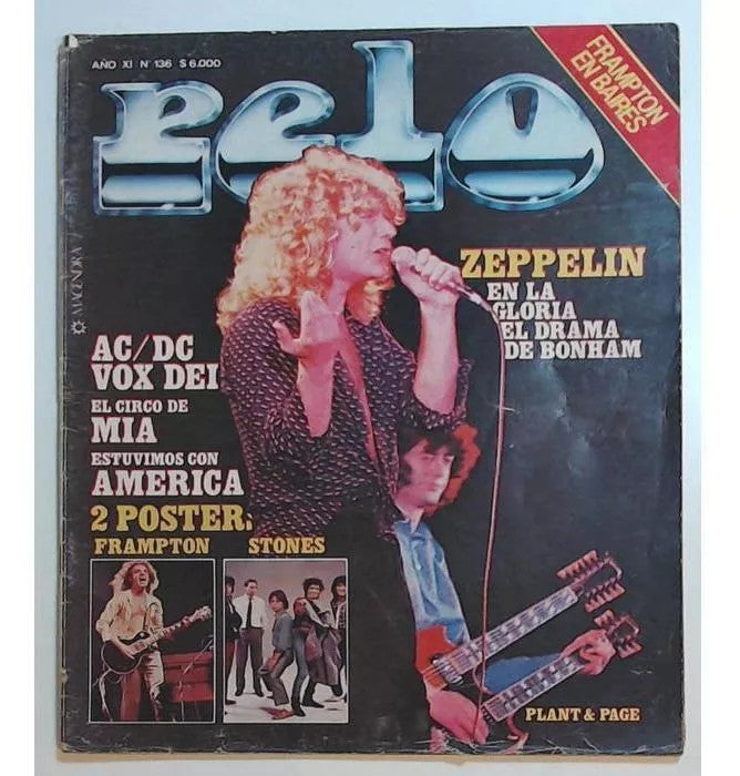 Revista Pelo 136 – Led Zeppelin Cover – Vintage Music Magazine (No Poster Included) – Collectible Item