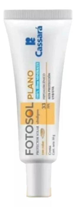 Cassara Fotosol Plano Tinted Sunscreen SPF 33 – 30g Color Protection Cream, UVA/UVB Defense