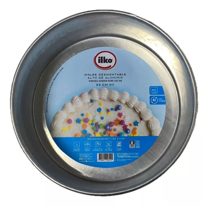 Ilko | Molde de Torta Desmontable 24 cm Aluminum Detachable Cake Mold - Perfect for Cakes and More, Baking Essential