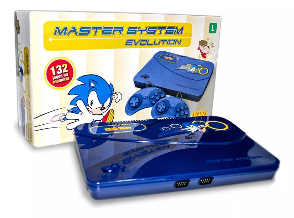 Tectoy Sega Master System Evolution Console – 2009 Blue Edition, 132 Built-in Games, Retro Gaming Experience