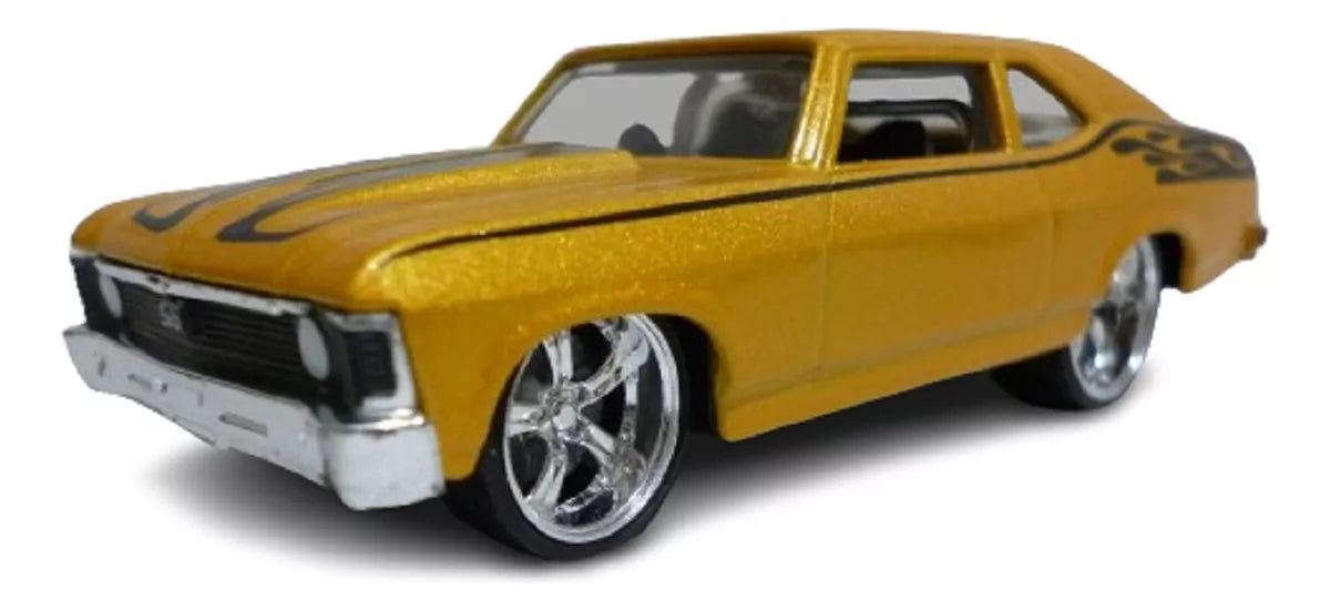 Hot Wheels 70 Chevy Nova Gold - J P Cars - G-Machines Series - 1/50 Scale - Collectible Die-Cast Model - 2007 Edition