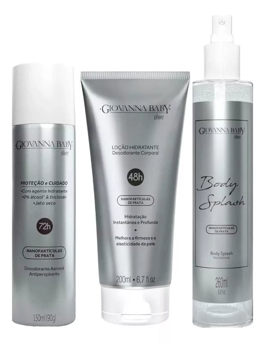 Giovanna Baby Silver Kit - Cream, Splash & Deodorant Set | Refreshing & Long-Lasting Fragrance