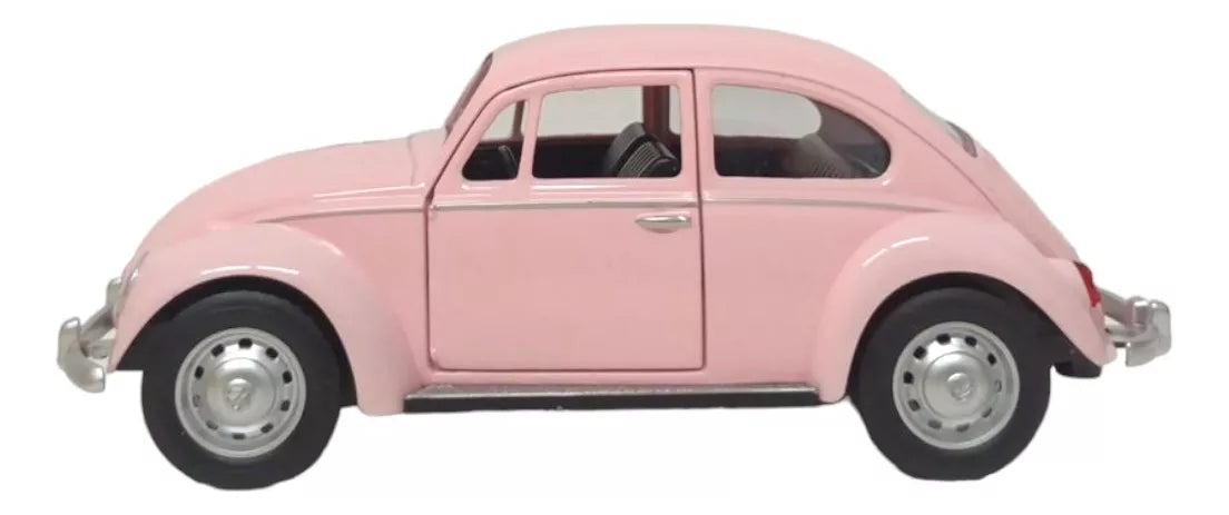 Coche modelo Volkswagen Beetle Classic Diecast a escala 1:28 de MSZ - Color coral claro