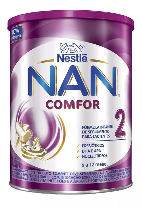 Nestlé Nan Comfort 2 Infant Formula Powder – 800g Can, Stage 2 for 6-12 Months, Gentle Nutrition