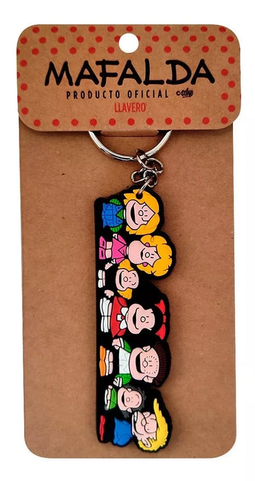 Mafalda and Friends Rubber Keychain - Fun Character Collection