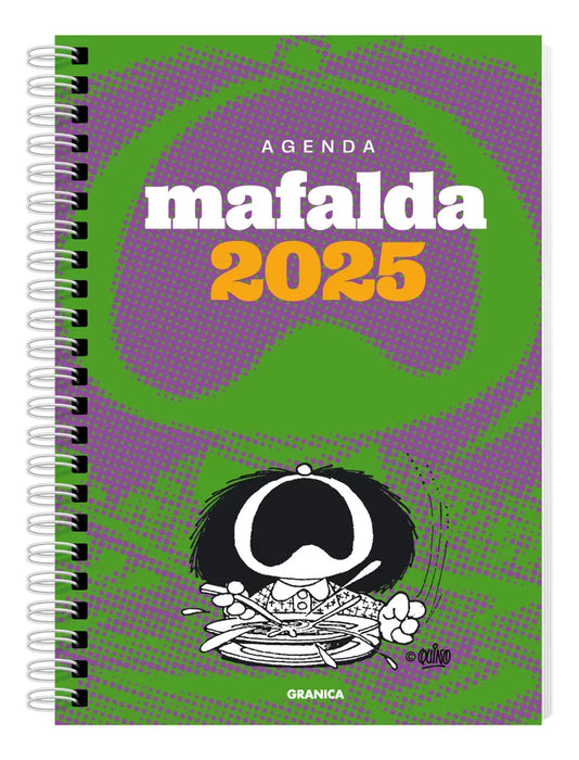 Mafalda 2025  Weekly Planner - Spiral Bound, 13x19 cm, Organizer, Colorful Agenda