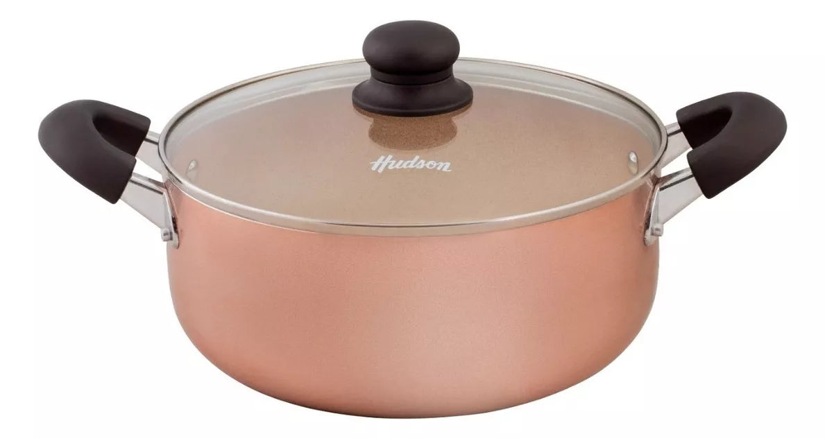 Hudson Cacerola de Aluminio - 24 cm Copper Aluminum Saucepan with Ceramic Nonstick Coating - Hudson Essential Cookware