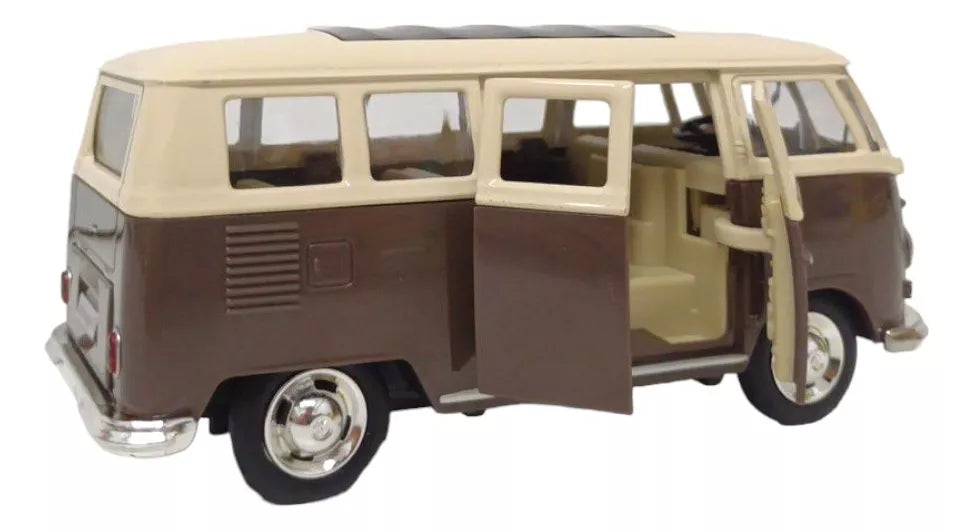 1:30 Scale Volkswagen T1 Diecast Model Van by MSZ - Brown Color Collectible Vehicle