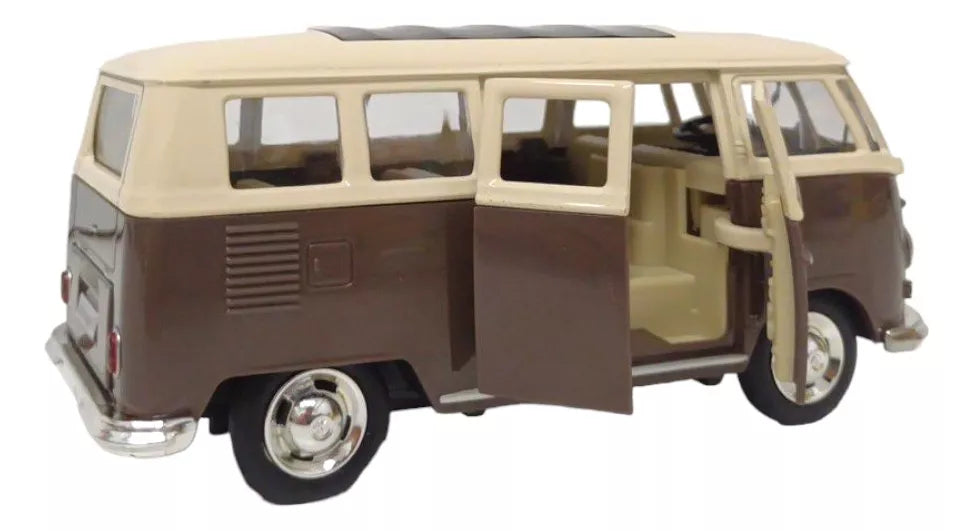 Furgoneta modelo Volkswagen T1 a escala 1:30 de MSZ, vehículo coleccionable de color marrón