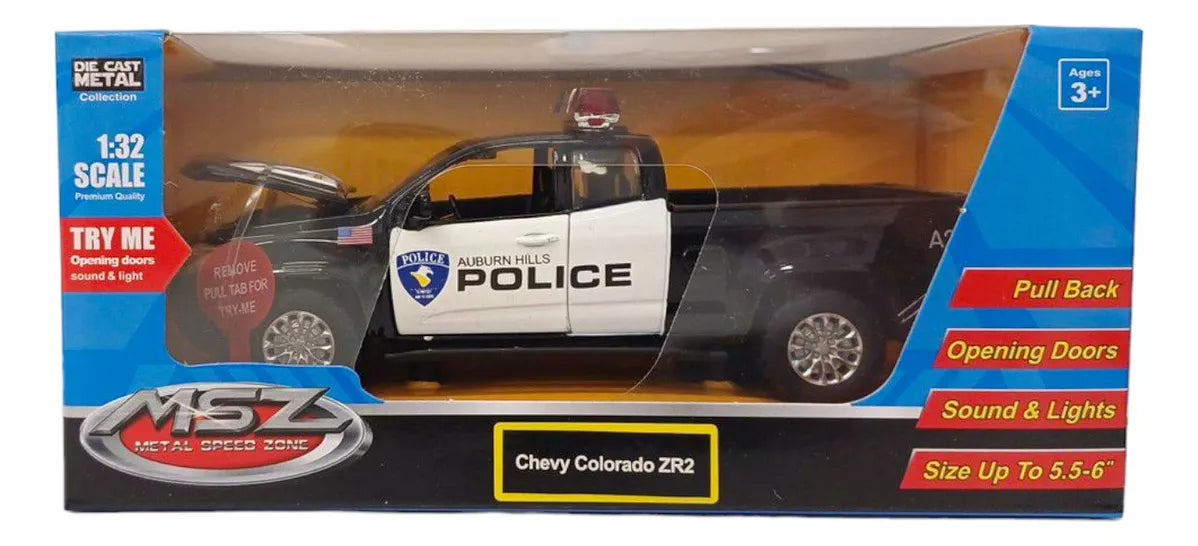 1:31 Scale Chevy Colorado ZR2 Police Diecast Model Car by MSZ - Collectible Vehicle