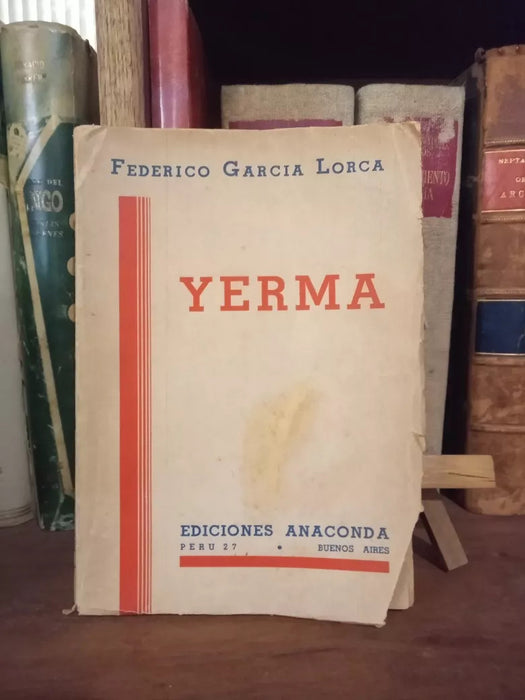 Editorial Anaconda Yerma by García Lorca – 1st Edition 1937 – Classic Spanish Play – Collectible Literature