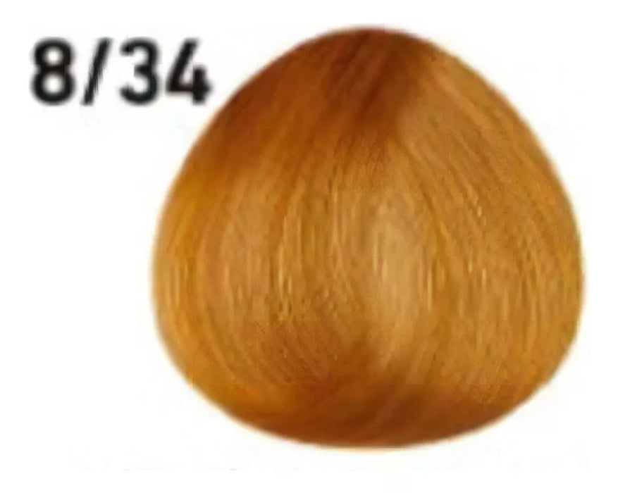Fidelite Tintura - Colormaster Cream Hair Dye - Light Golden Copper Blonde Shade 8-34 | Long-Lasting Color Brilliance