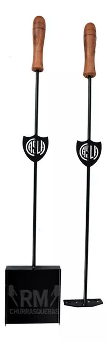 San Lorenzo Grill Tool Set: Spatula & Coal Lifter with Wall Mount – Football Fan Gear