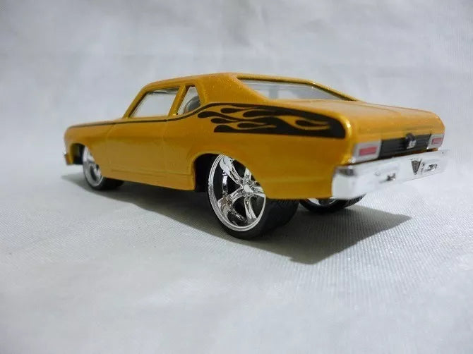 Hot Wheels 70 Chevy Nova Gold - J P Cars - G-Machines Series - 1/50 Scale - Collectible Die-Cast Model - 2007 Edition