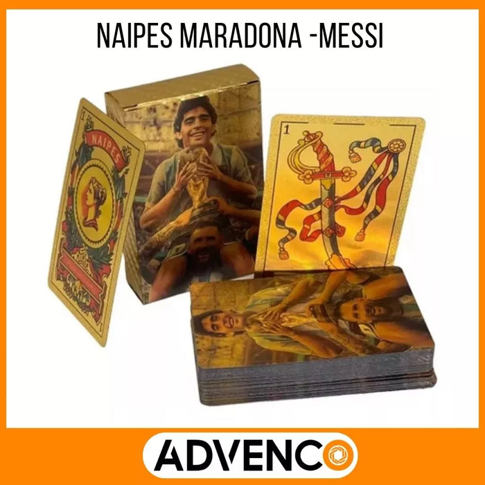 Naipes Españoles Dorados - Edición Argentina - Homenaje a Maradona y Messi - Selección Argentina