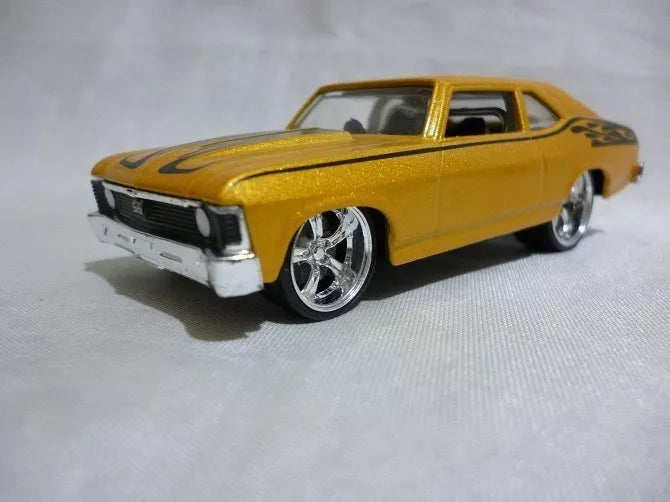 Hot Wheels 70 Chevy Nova Gold - J P Cars - G-Machines Series - 1/50 Scale - Collectible Die-Cast Model - 2007 Edition