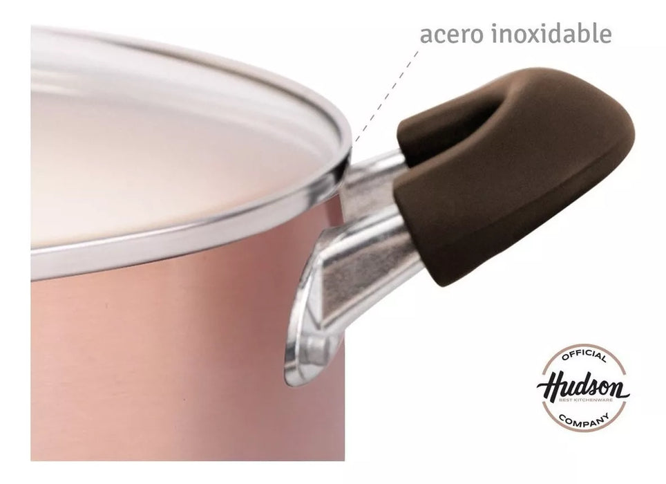 Cacerola Hudson de Aluminio con Revestimiento Antiadherente Cerámico 24 cm - Utensilio Esencial de Cocina