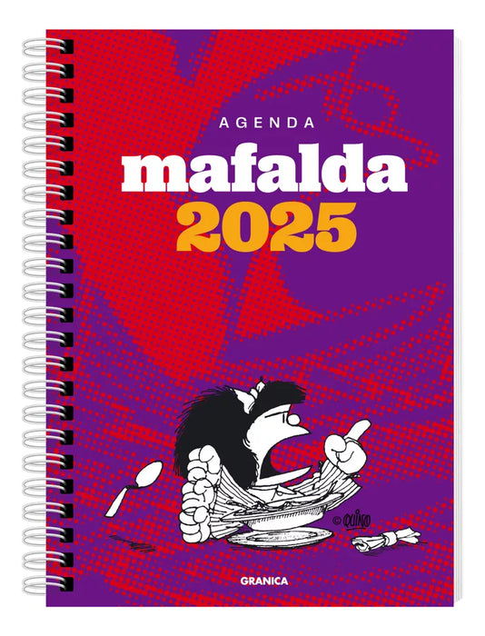 Mafalda 2025  Weekly Planner - Spiral Bound, 13x19 cm, Organizer, Colorful Agenda