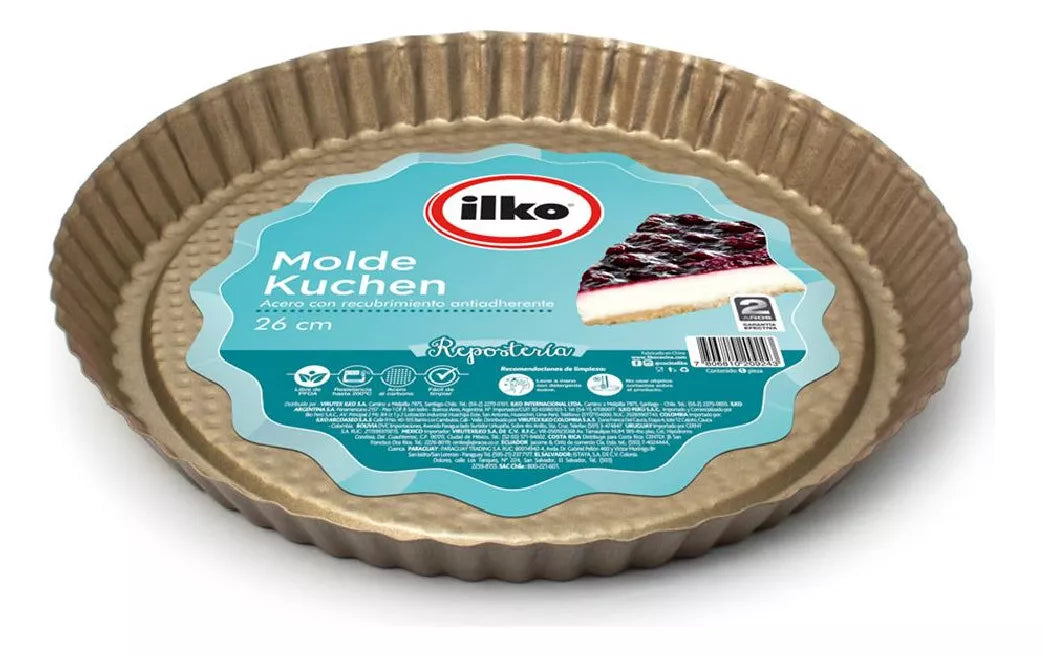 Ilko | Molde Para Repostería Gold 28 cm Baking Mold - Essential for Pies and More, Perfect for Pastry Delights