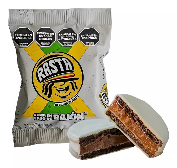 Bajonero Rasta Alfajores with White Chocolate and Dulce de Leche – 18-Pack Delicious Treats