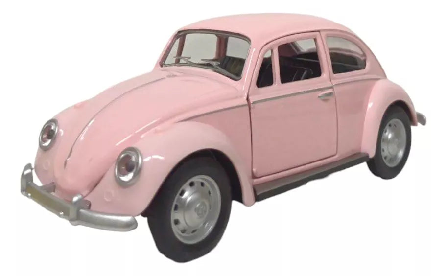 Coche modelo Volkswagen Beetle Classic Diecast a escala 1:28 de MSZ - Color coral claro