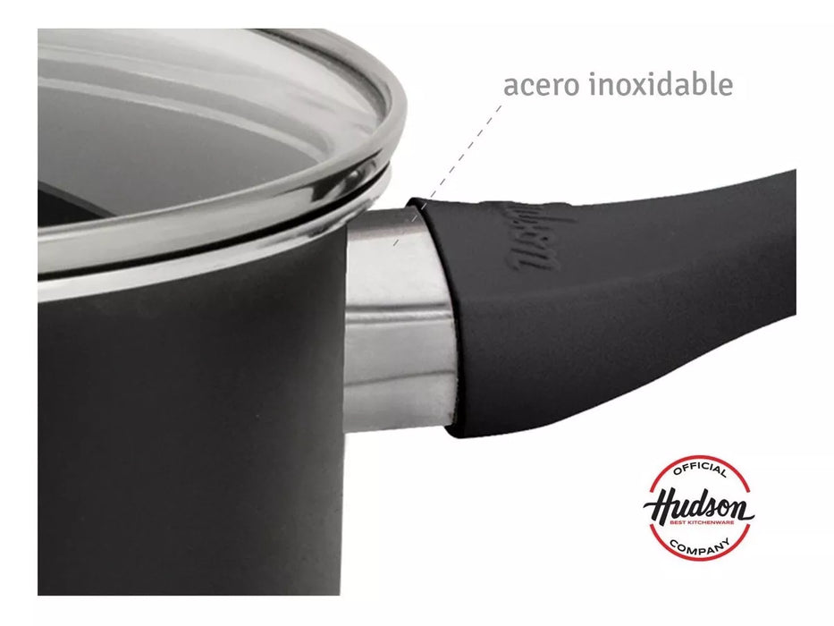 Cacerola Hudson de Aluminio Antiadherente Negro 18cm - Utensilio Esencial de Cocina

