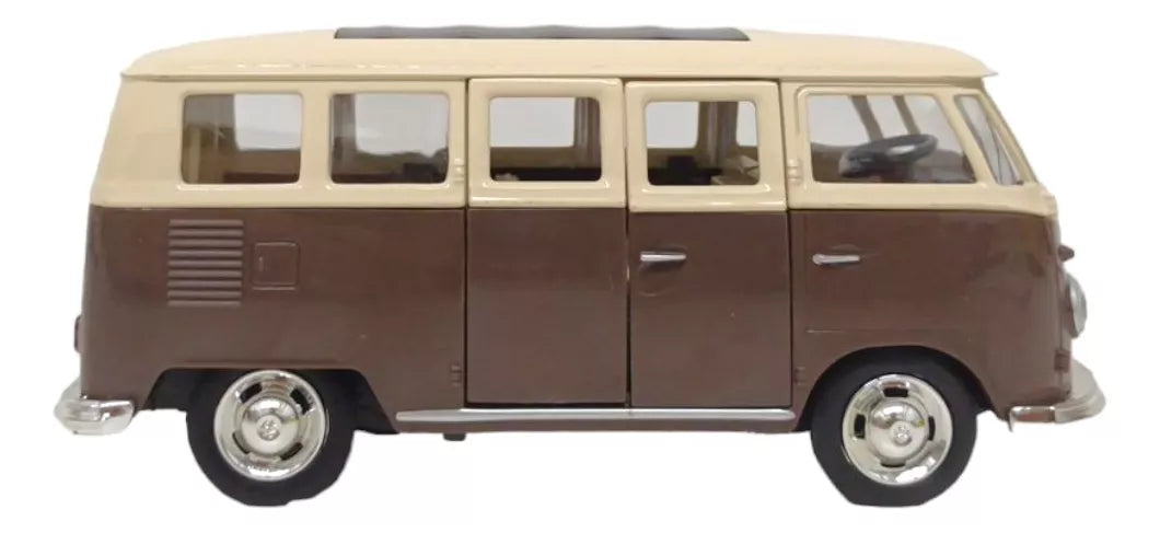 Furgoneta modelo Volkswagen T1 a escala 1:30 de MSZ, vehículo coleccionable de color marrón