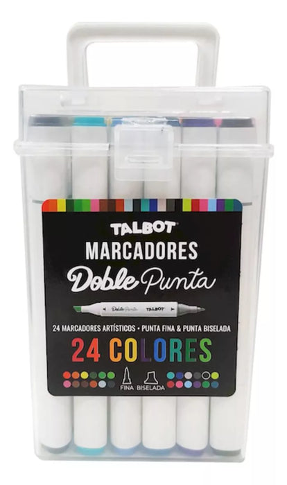 Double-Tip Markers Set 24x - Kurecolor Type by Talbot | Artist's Carrying Case Included
