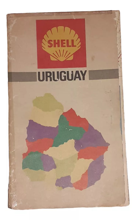 Shell 1974 Vintage Map of Uruguay – Adhesive Catalog, 88 cm x 51 cm