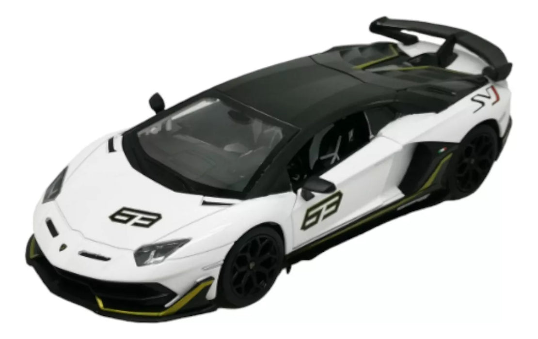 1:24 Scale Lamborghini Aventador SVJ Model Car - White & Black - MSZ Collectible