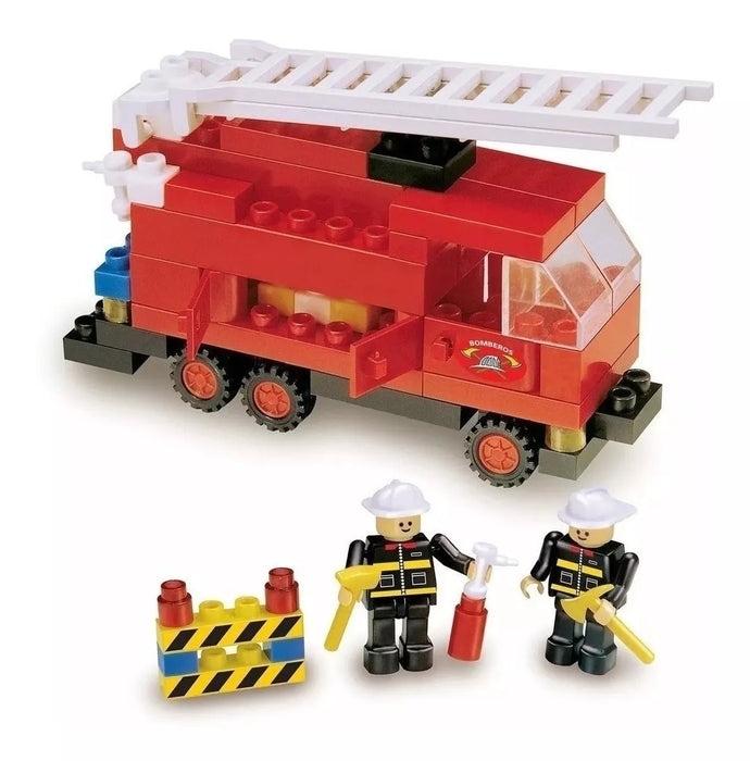 Rasti Blocky 1 Firefighters Set: 70 Pieces, Building Blocks for Creative Play
