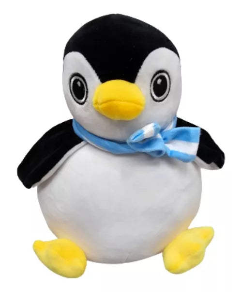 Pingüino de peluche mediano con bandera de Argentina, juguete de peluche suave y adorable para niños