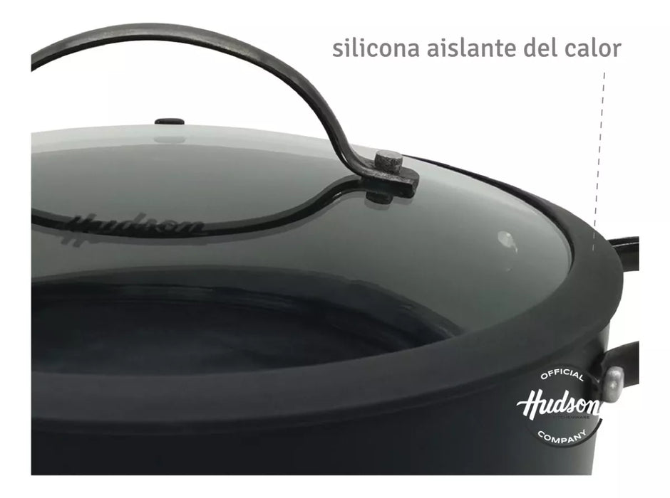 Hudson Cacerola de Aluminio - Total Black 28cm Nonstick Aluminum Casserole - Essential Kitchenware for Black Color Enthusiasts